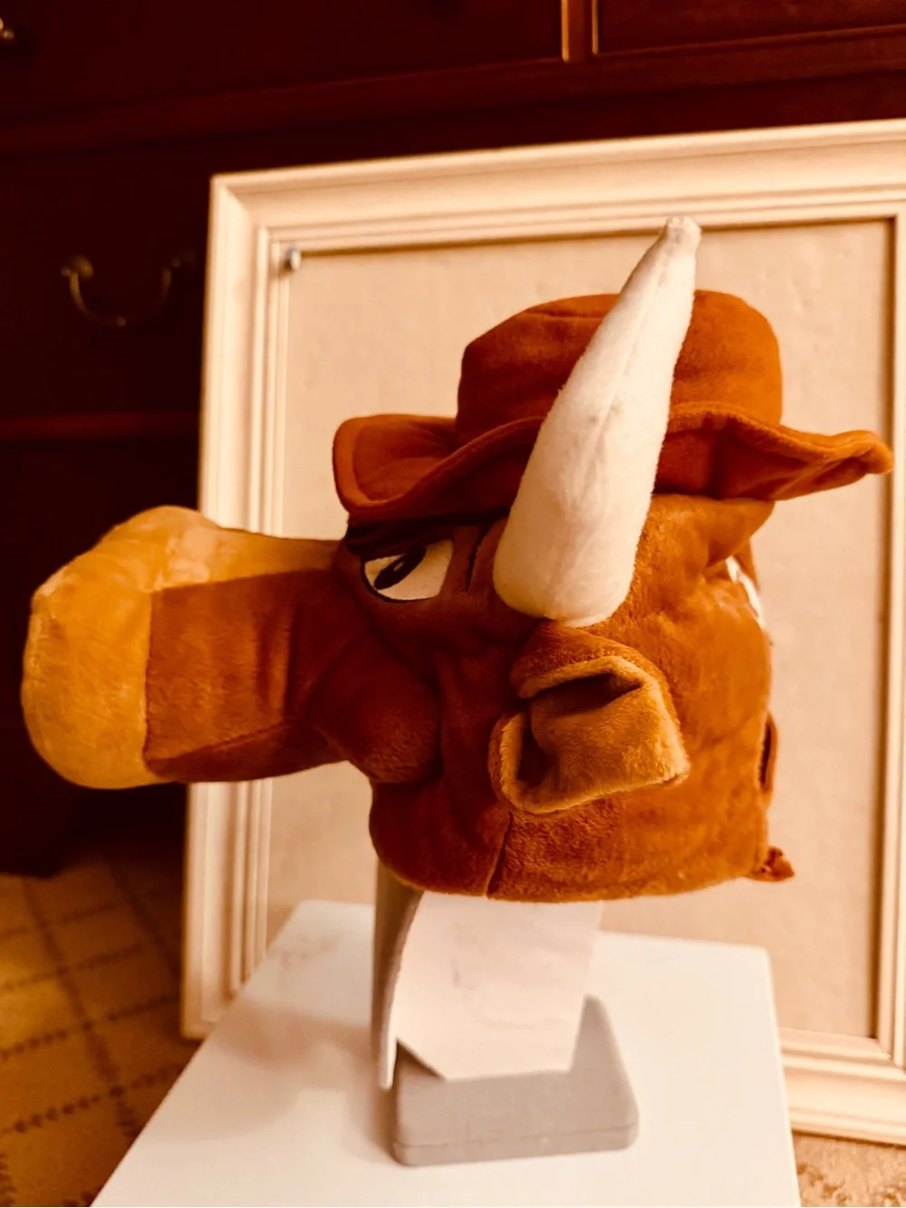 Vintage TeamHeads plush Texas Longhorns Bevo mascot novelty hat / cap
